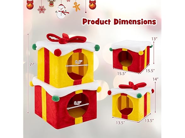 PETSITE Christmas Gift-Shaped Cat House