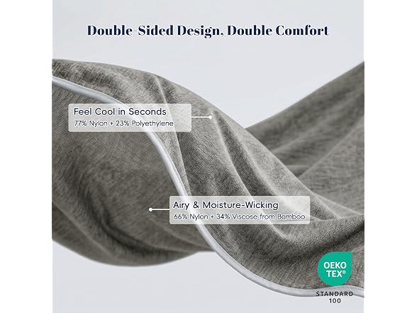 PHF Charcoal Grey Cooling Blanket Throw XL Size 50"x70"