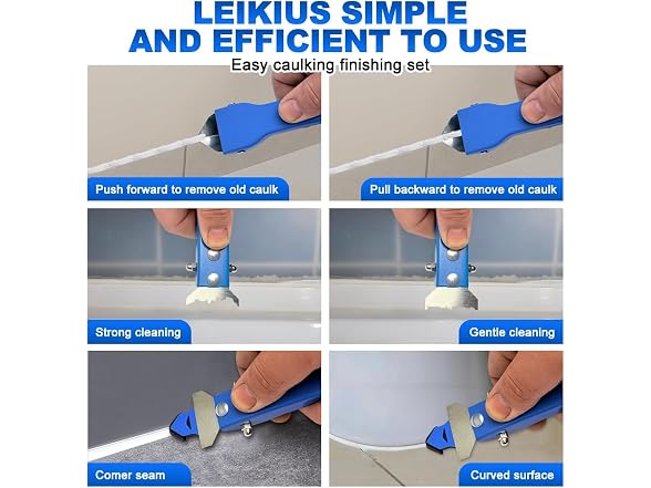 Leikius 3-in-1 Silicone Caulking Tool