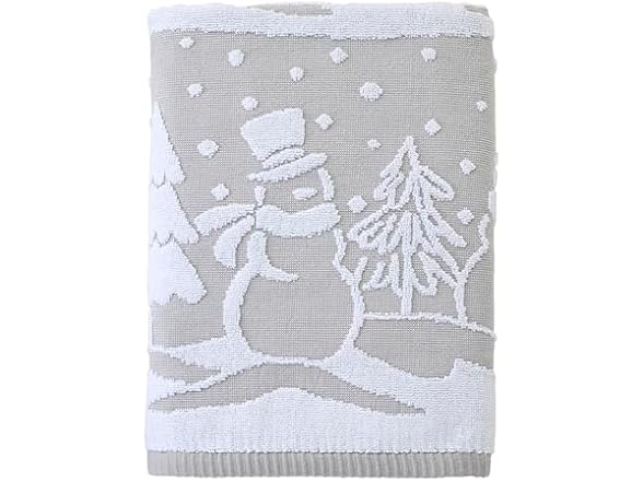 SKL Home Christmas/Winter Scenic Snowmen 100% Cotton Grey