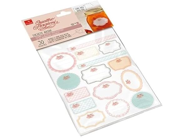 QUATTRO STAGIONI Adhesive Labels Kit, 30 Pieces