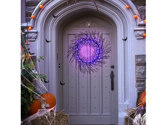 Timer 22 Inch Prelit Halloween Wreath Decoration
