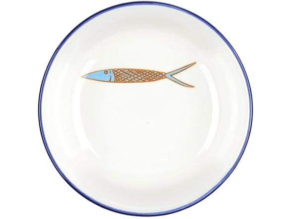 Ceramic Seaside Living Artisanal Plate, 4" Diameter, Minnow