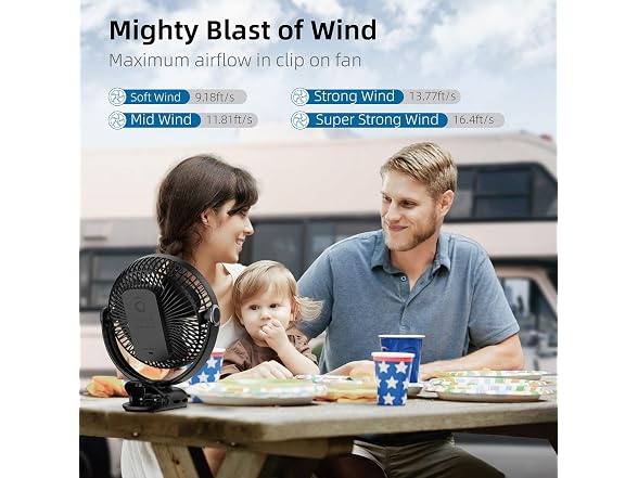 Nuerst 10000mAh Portable Clip on Fan