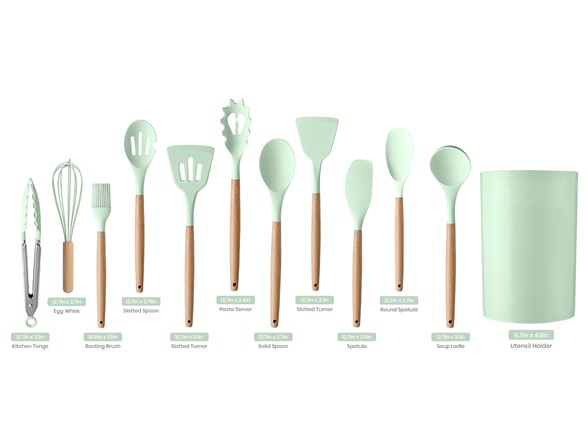 1947KITCHEN 12-Piece:Non-Slip Silicone Utensils Set