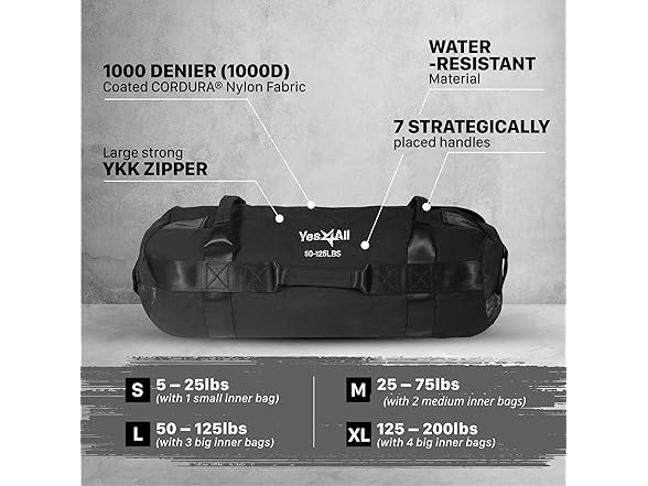 Yes4All Workout Sandbags Heavy Duty Large