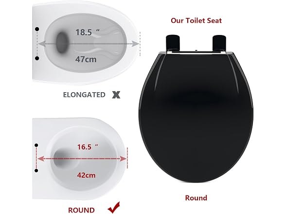 OUTLANE Elongated Toilet Seat, Slow Close
