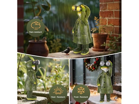 Paxato Solar Garden Statues Decor Frog
