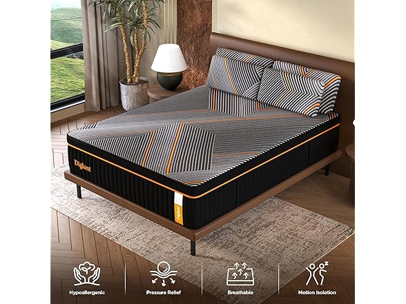 DIGLANT Queen Mattress, 14 Inch Plush Hybrid