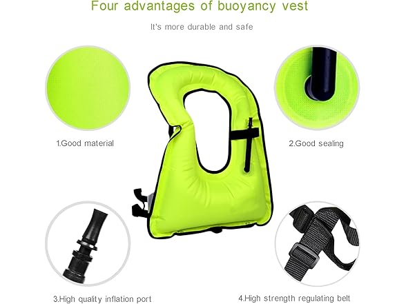 Inflatable Snorkel Vest for Adults Kids