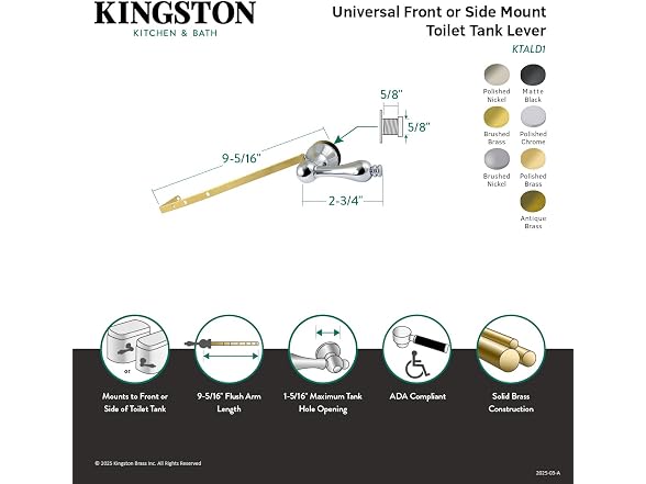 Kingston Brass Kingston KTALD7 Front/Side Mount Toilet