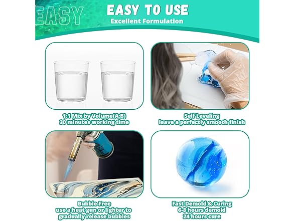 KHKD RESIN Crystal Clear Epoxy Resin Kit