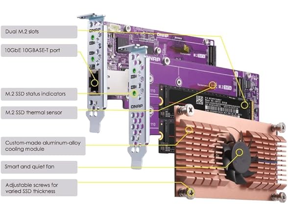  QNAP QM2 Series, 2 x PCIe 2280 M.2 SSD S