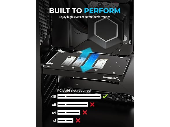SABRENT 4-Drive M.2 NVMe to PCIe 4.0 x16 Adapter Card