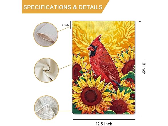 Fall Cardinal Garden Flag 12