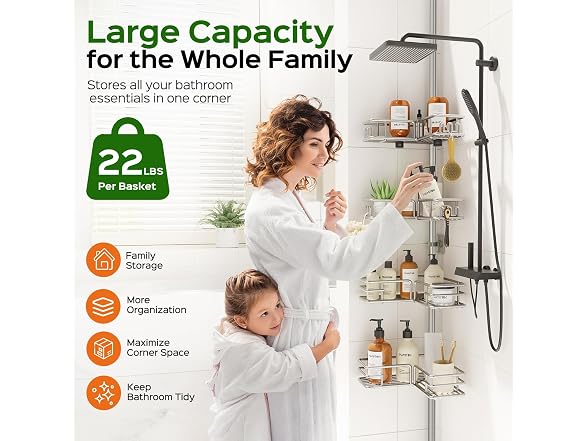HAMITOR Shower Caddy Tension Pole