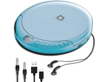 $8, Was $24.21, 66% Off! Deluxe Portable CD Player, Blue dealfomo