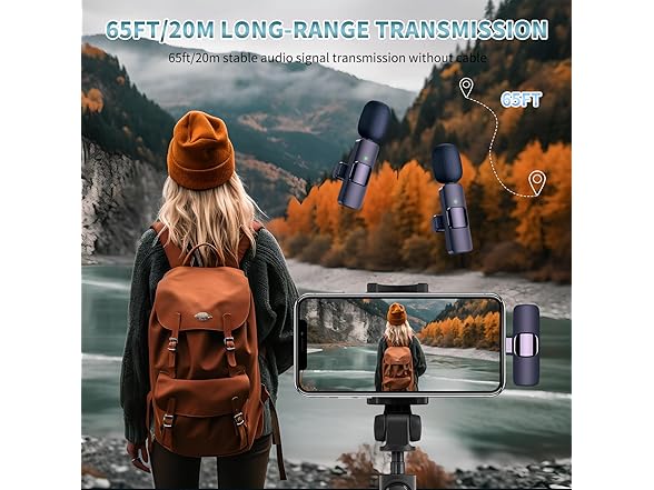 AMOOX Professional Wireless Lavalier Microphone