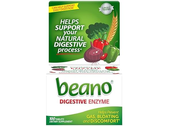 Beano Digestive Enzyme Helps Prevent Gas and