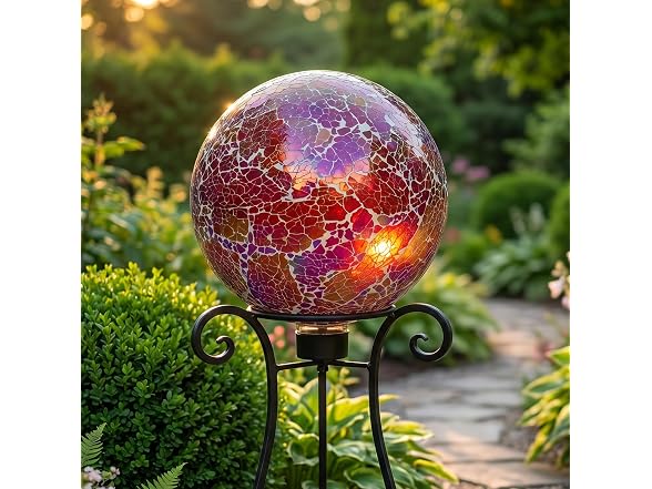 Sunnydaze 10" Pearl Pink Crackled Globe