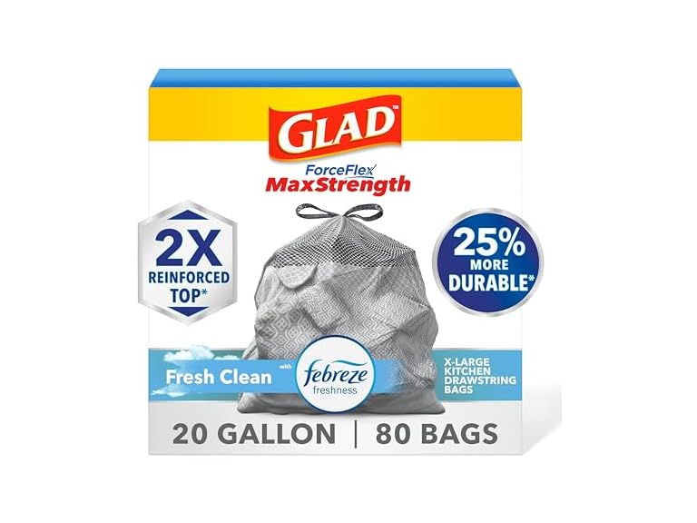 (2-Pack) Glad ForceFlex Trash Bags, 80 Ct