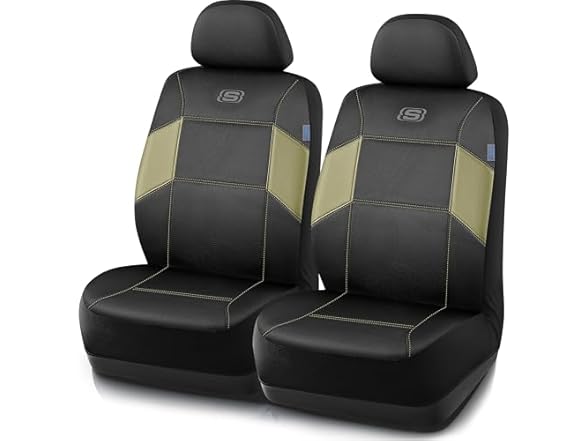 Skechers Work Car Seat Covers, Leather Black