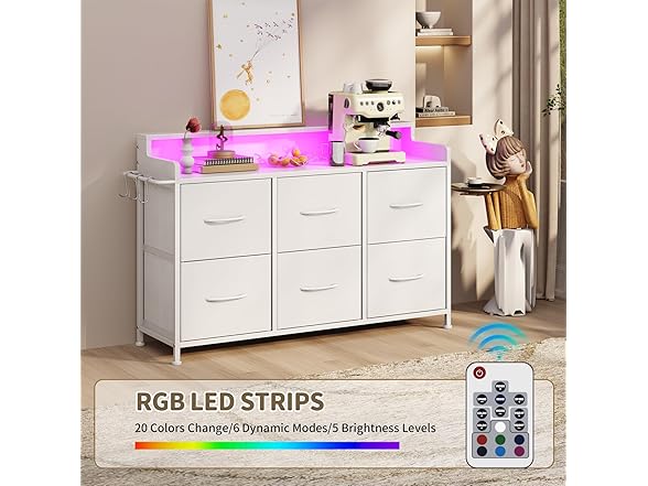 Leadpro Dresser for Bedroom with 6 Drawers