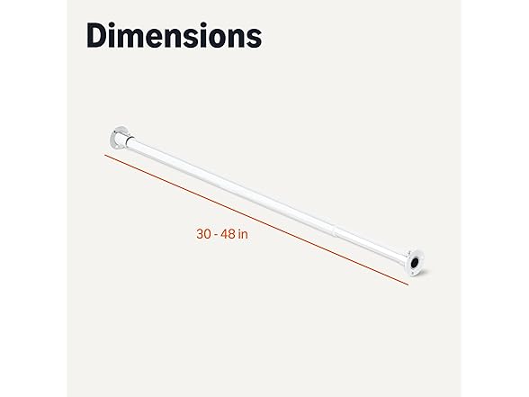 Amazon Basics Closet Rod, Adjustable, Chrome Finish