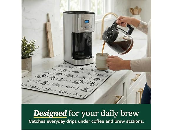 Cuisinart Coffee Mat for Countertop, 2-Pack 15"x20", Non-Slip