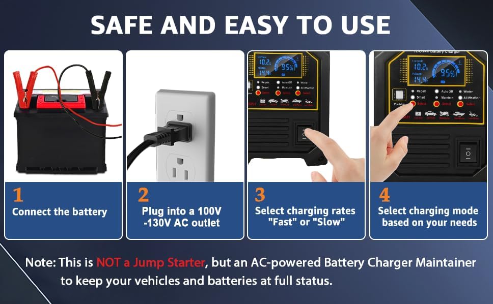 12V 24V Heavy Duty Car Battery Charger - Gallery 7