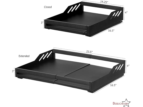 Basicwise Expandable Large Deep Drawer Organizer Set of 2
