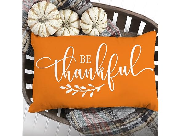 JXZYGMD Fall Pillow Cover 12x20 inch Be Thanksg