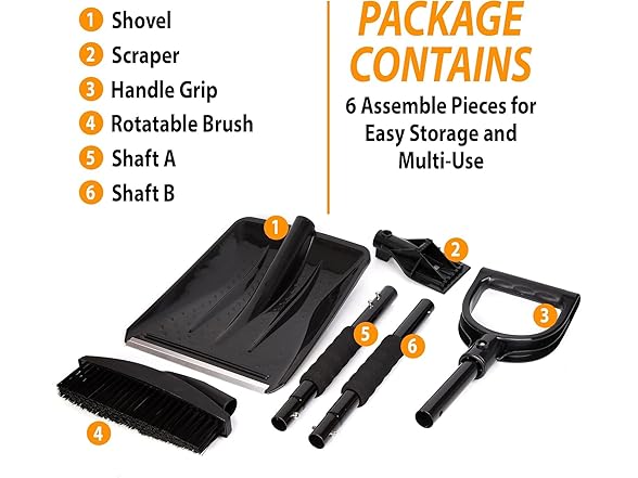 Zone Tech SN0028-2 3in1 Snow Brush Kit 2pk