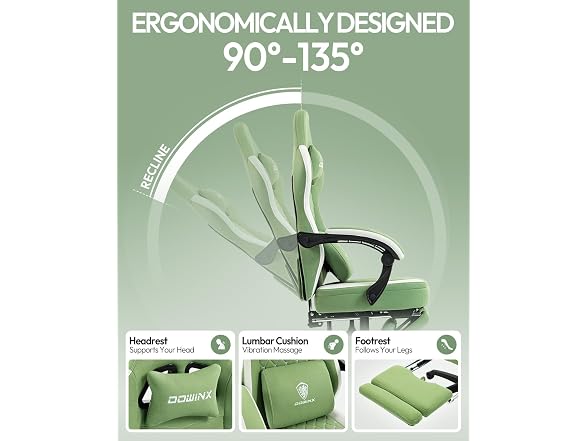 Dowinx Fabric Gaming Chair Green