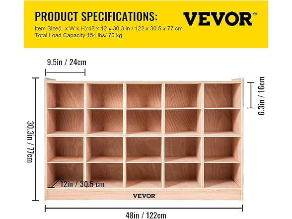 VEVOR Cubby Mobile Tray Storage Cabinet