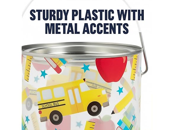 Back to School Metal Paint Bucket Favor Containers