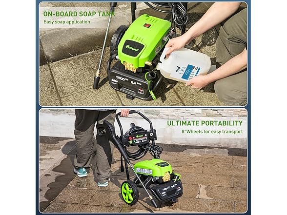 GREENER PW06-2 Electric Pressure Washer 3800 Max PSI