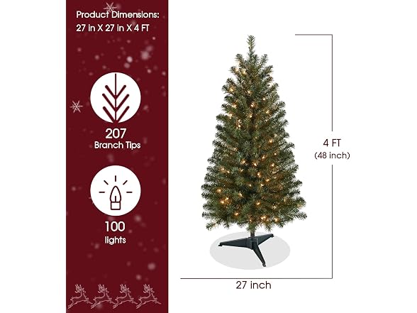 New One 4 Feet Christmas Tree with 100L 
