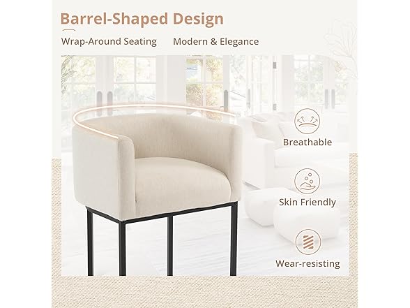 3 Linen Color Counter Height Bar Stools