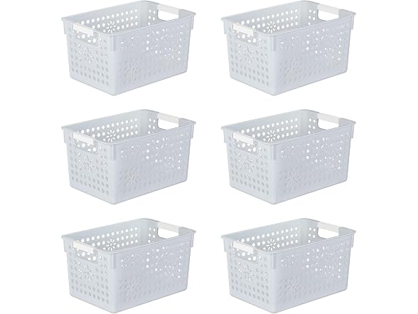 Cetomo Plastic Storage Box, Gray, 6 Pack
