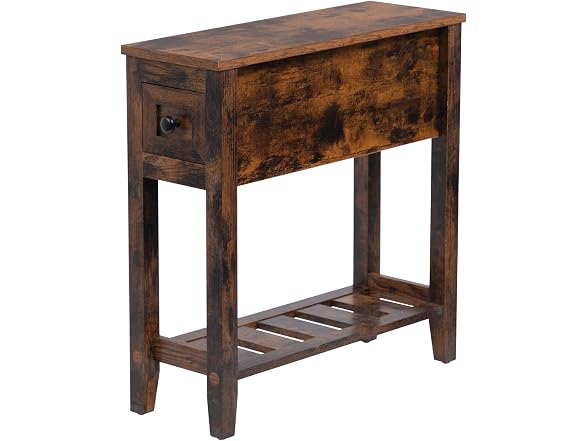 LUSUOWLZ Brown 2 Pack Narrow End Table