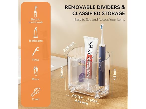 MOPMS Toothbrush Holders with Drainage for Bathroo