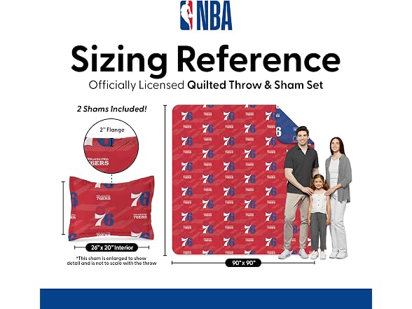 PHILADELPHIA 76ERS Quilted Throw Blanket