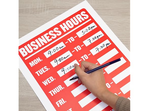 BAZIC Products Business Hours Sign, 12
