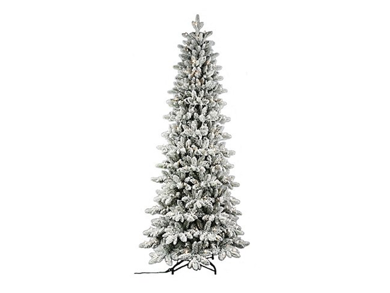 Santa's Workshop, Inc 7.5' Prelit Flocked Tree PE &PVC