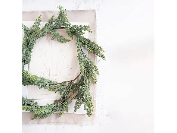 Creative Co-Op 84" L Faux Cedar Garland, Green