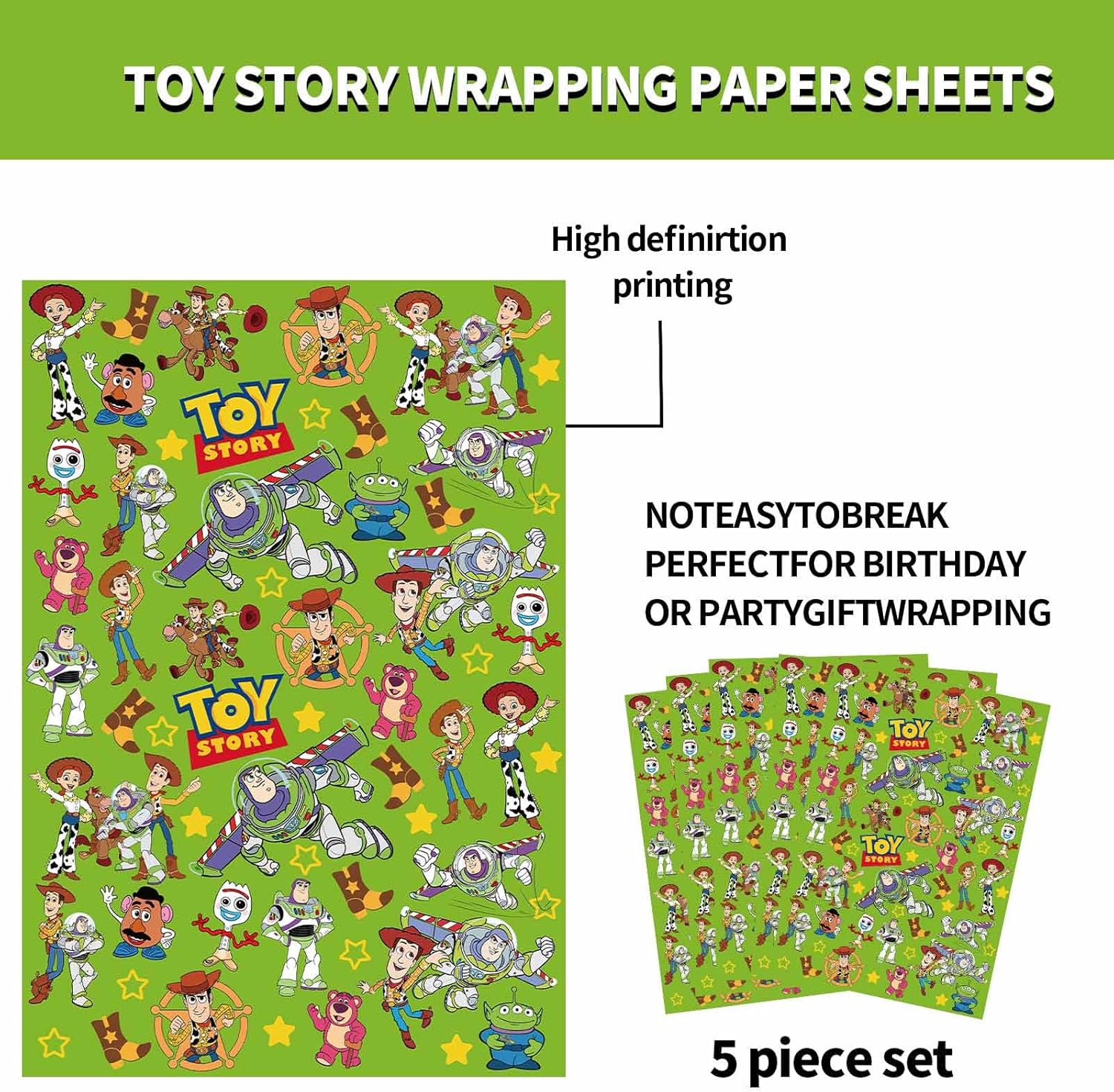 BABUKL 10 Pcs Toy Gift Wrapping Paper - Gallery 7