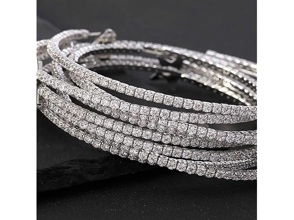 YILIBAO Zirconia Hoop Earrings