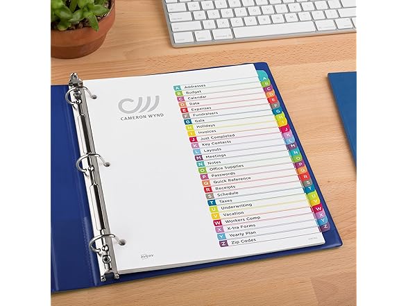 Avery A-Z Dividers for 3 Ring Binders