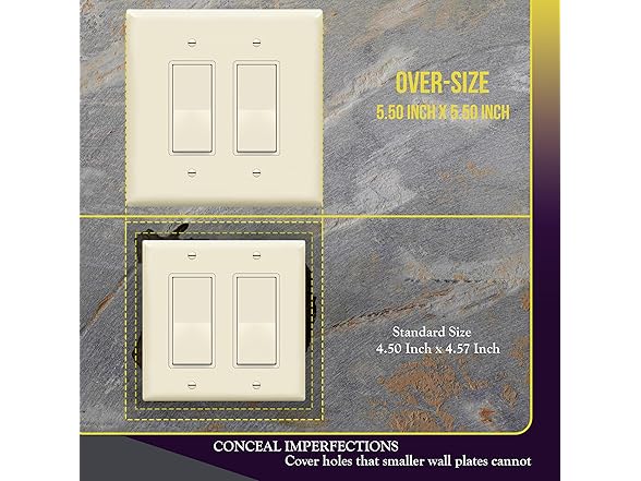 ENERLITES Double Decorator Switch Cover